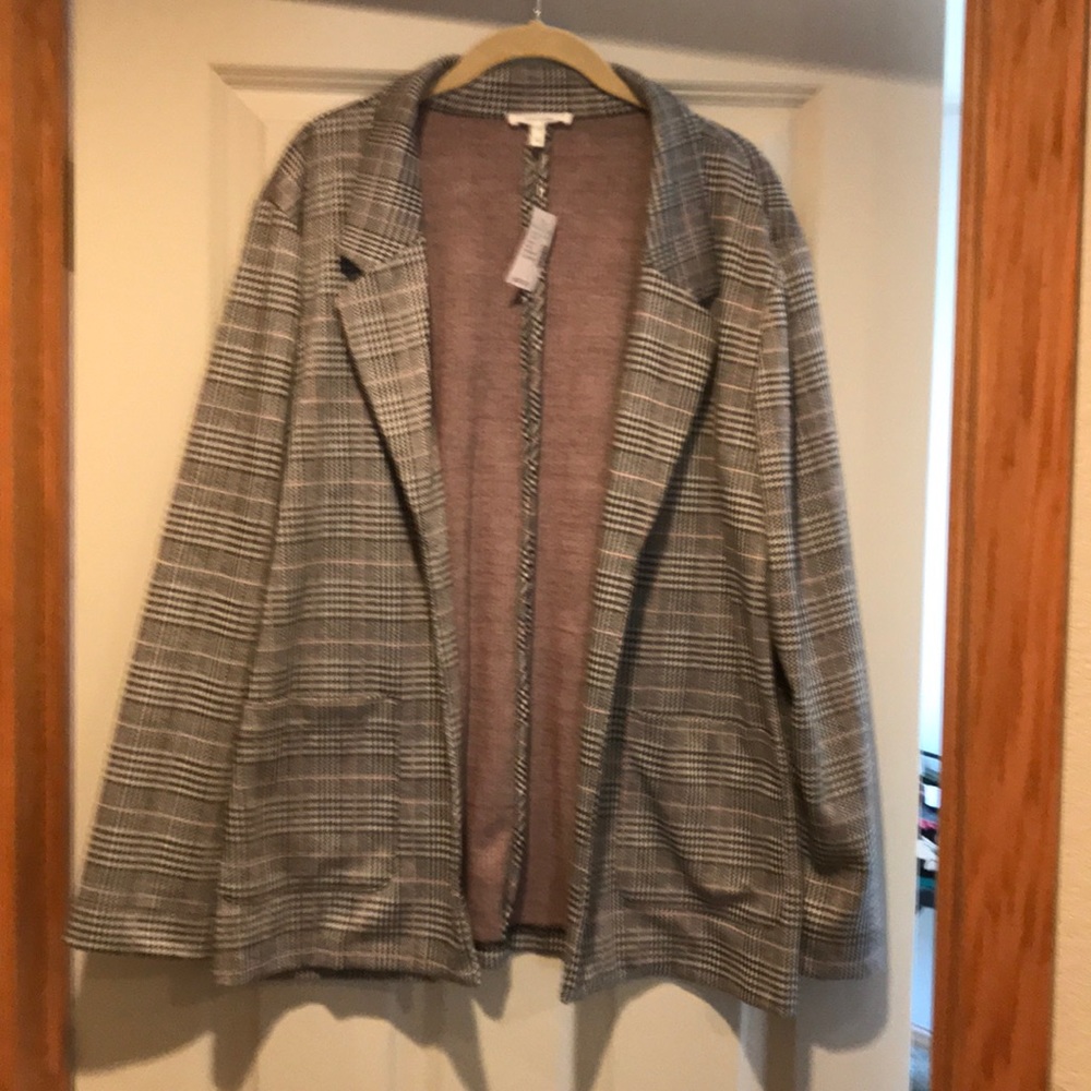 Maurice’s XL Plaid Open Front Blazer